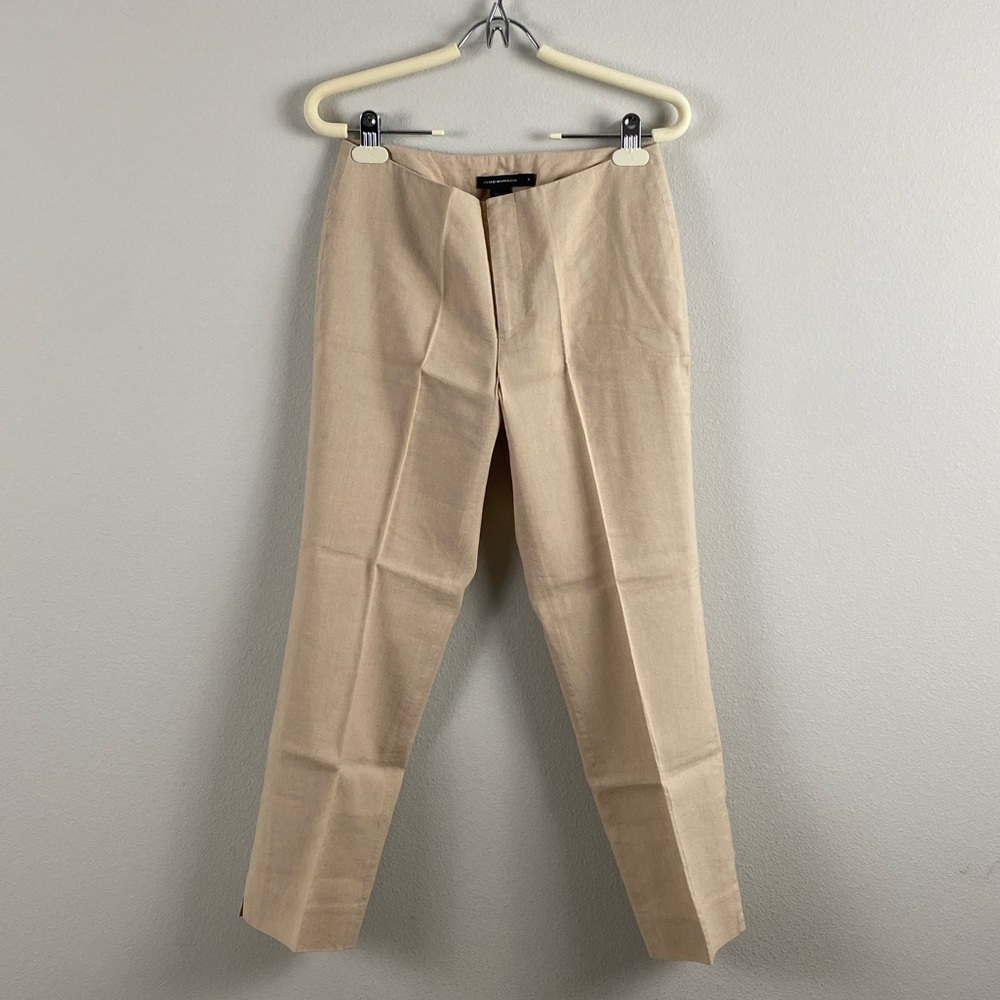 Club Monaco Linen Blend Dress Pant/Trouser | Low Rise, Cropped Straight Leg